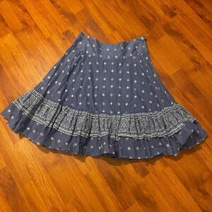 American Living A line blue white Paisley skirt. Size 4